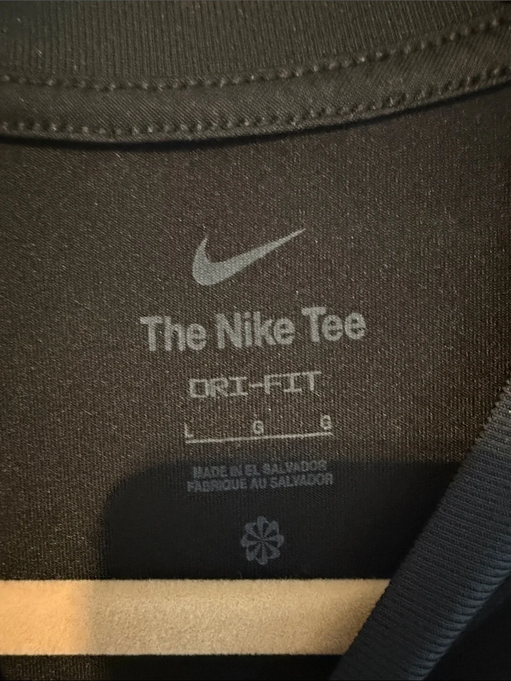 Boys Nike Black Short Sleeve T-Shirt with White Swoosh